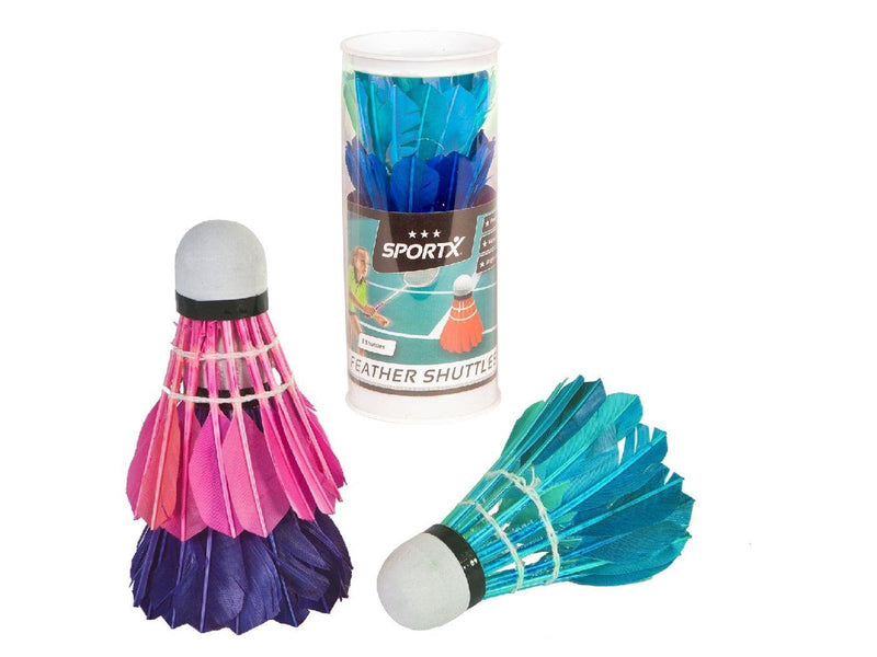 SportX Shuttle Feathers Colored in Tube 3 pcs.