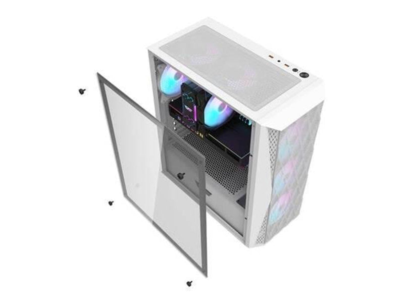 Darkflash Computer Case DK352 Mesh (White) - Gehäuse - Miditower - Weiß