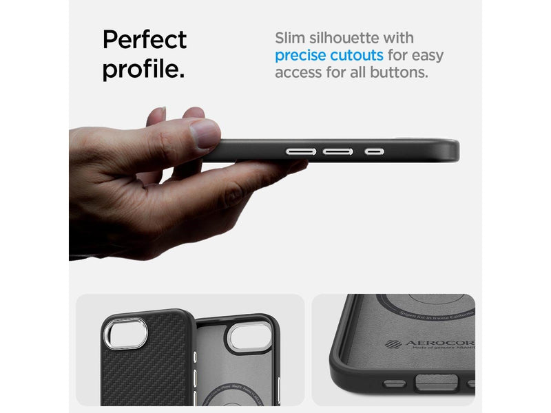 Spigen Enzo Aramid MagSafe - Matte Black - iPhone 16e