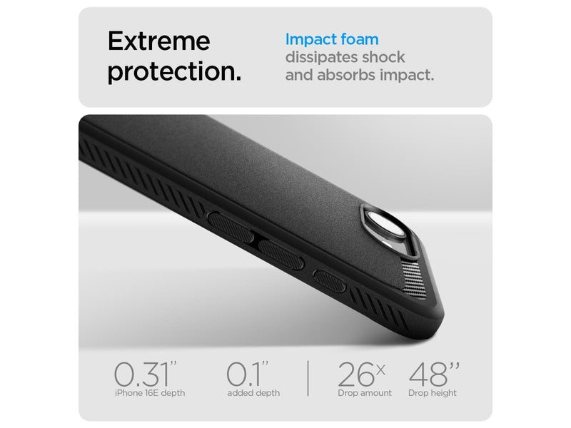 Spigen Rugged Armor MagSafe - Matte Black - iPhone 16e