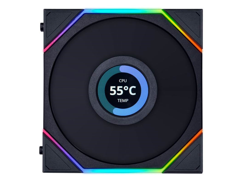 Lian Li UNI FAN TL LCD 120 (3-pack) - Gehäuselüfter - 120mm - Schwarz mit RGB LED - 27 dBA