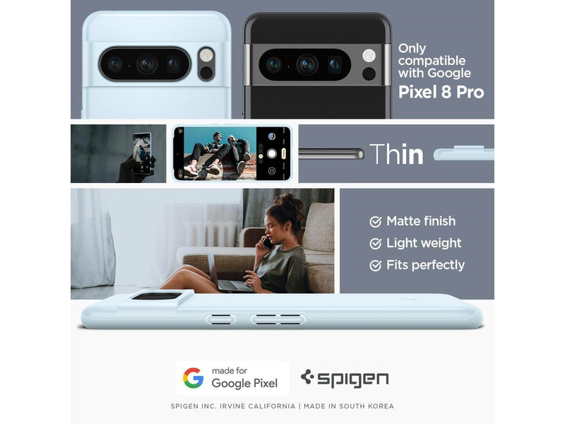 Spigen Thin Fit - mute blue - Google Pixel 8 Pro