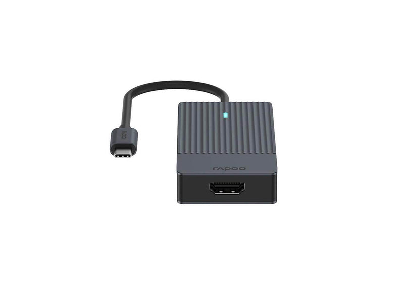 RAPOO Multiport USB-C UCM-2001 4-i-1 USB-C-Adapter USB-Hubs - 4 - Schwarz