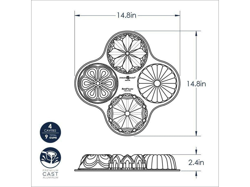 Nordic Ware Bräter Bundt® Quartet Pan