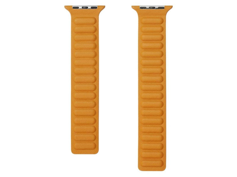 Lippa Apple Watch Magnetic Leather Strap 42/44/45/49 - Yellow / Brown