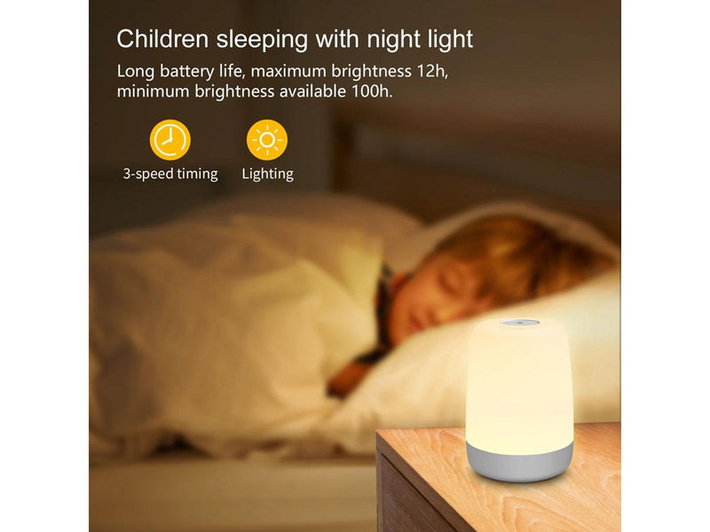 Lippa Baby night lamp with timer function touch 100 hour battery and 9 colours