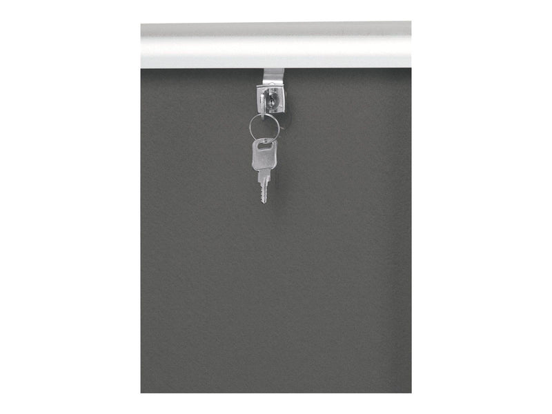 Nobo enclosed bulletin board - 965 x 665 mm - grey