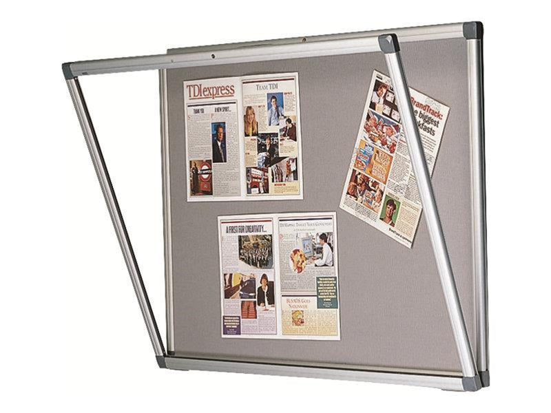 Nobo enclosed bulletin board - 965 x 665 mm - grey
