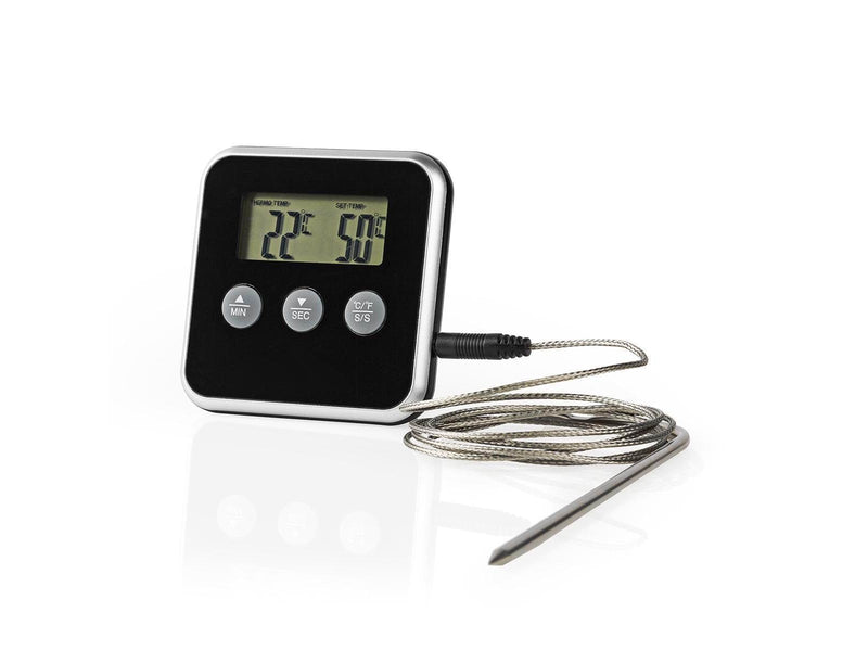 Nedis KATH105BK - meat thermometer/kitchen timer
