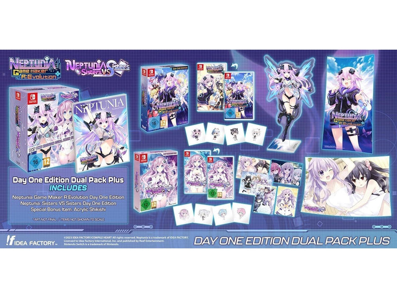 Neptunia Game Maker R:Evolution / Neptunia: Sisters VS Sisters (Day One Edition Dual Pack Plus) - Nintendo Switch - RPG - PEGI 1