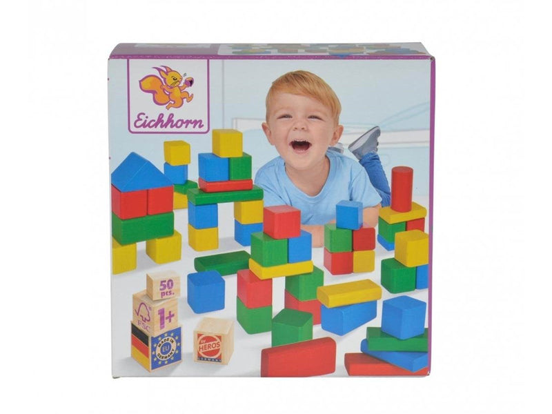 Eichhorn Wooden Blocks Colored 50 pcs.