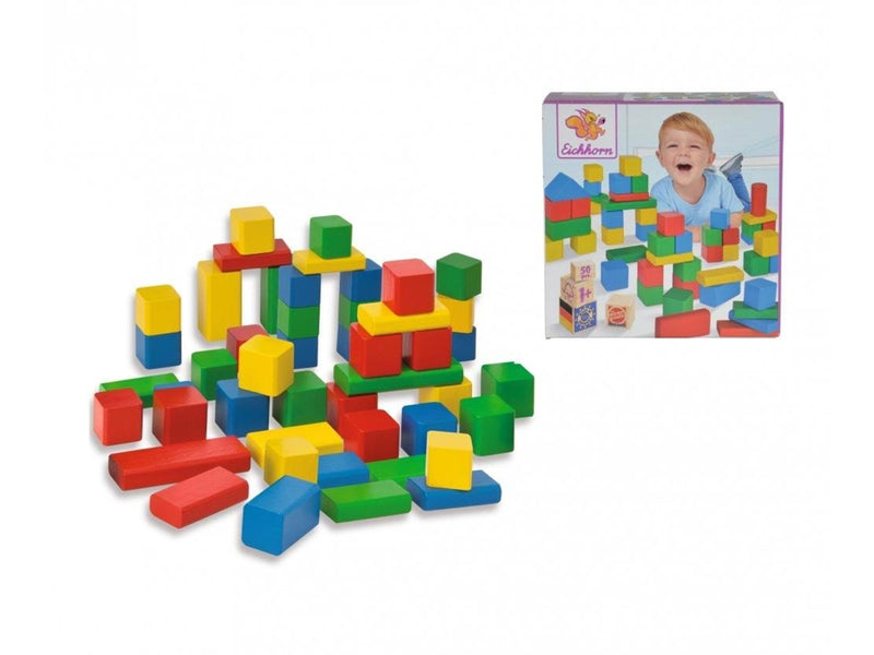 Eichhorn Wooden Blocks Colored 50 pcs.