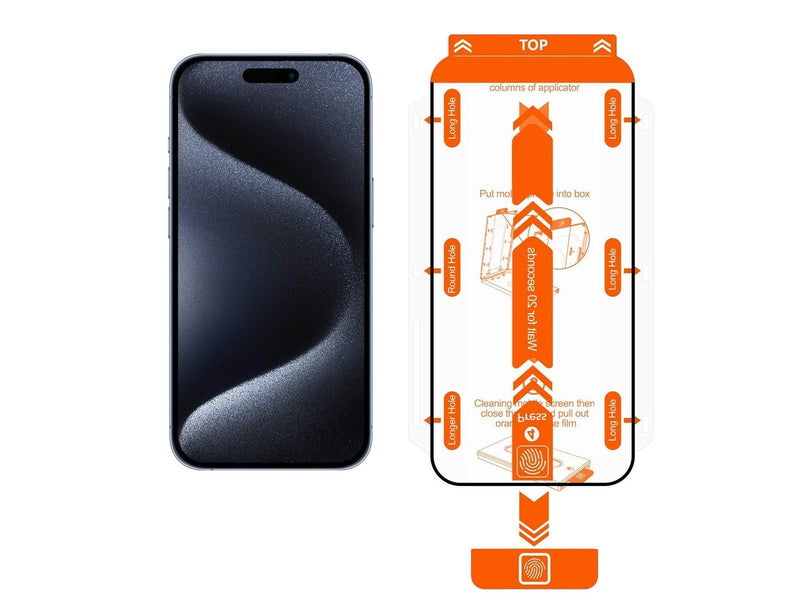 Mobile Origin Orange Screen Guard iPhone 15 Plus with easy applicator - 2 pack