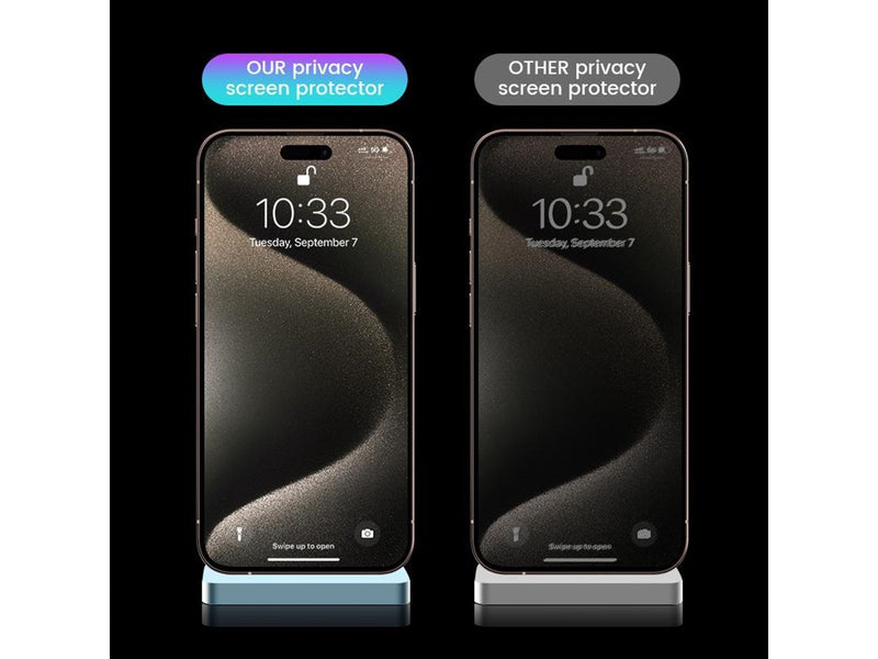 Mobile Origin Privacy Screen Guard iPhone 15 Pro with easy applicator - 2 pack