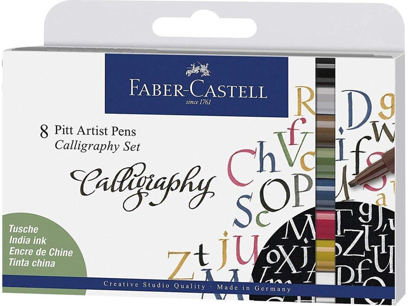 Faber Castell Pitt Artist Pen Calligraphy Set (8 pcs)