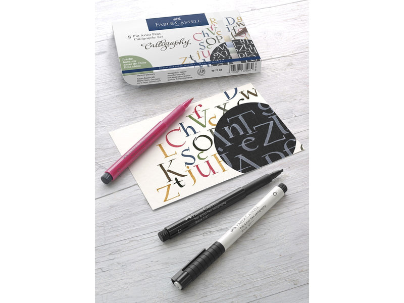 Faber Castell Pitt Artist Pen Calligraphy Set (8 pcs)