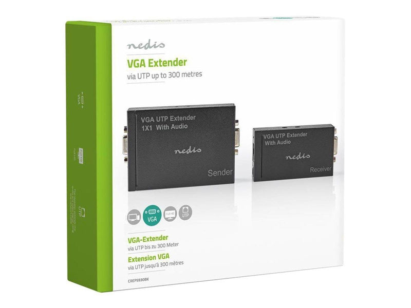 Nedis CREP5930BK - transmitter and receiver - video/audio extender - VGA