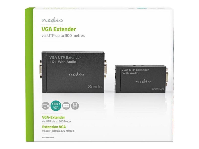 Nedis CREP5930BK - transmitter and receiver - video/audio extender - VGA