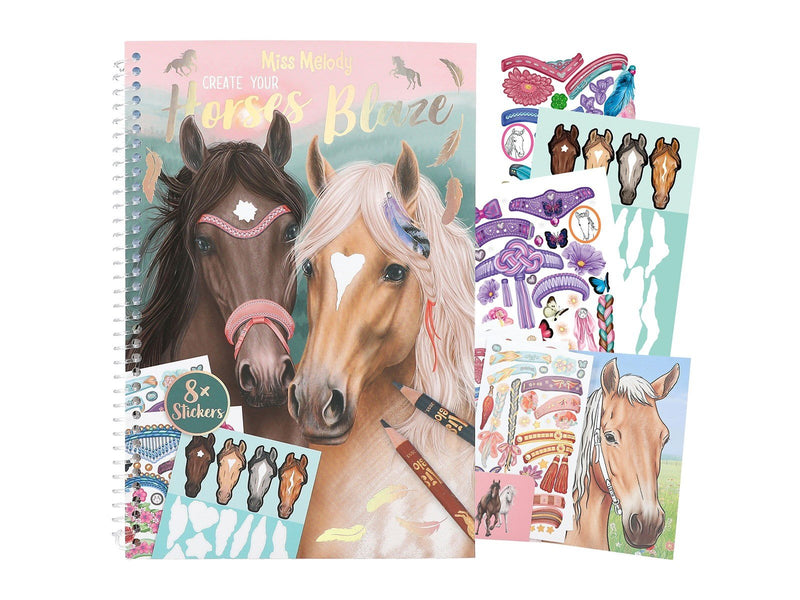 Miss Melody Create Your Horses Blaze Colouring Book