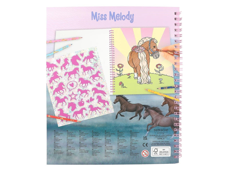 Miss Melody Colouring Book With Reversible Sequins
