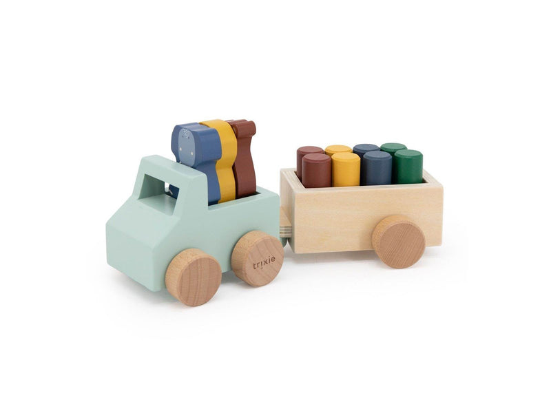 Trixie Baby Wooden Animal Car with Trailer