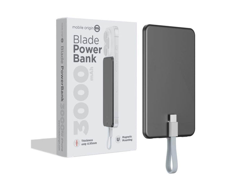 Mobile Origin Blade PowerBank 3000mAh grey Powerbank (Akku) - Grau - 3000 mAh