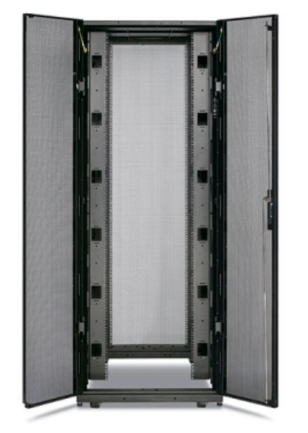APC NetShelter SX, 45HE, 750 mm breit und 1070 mm tief, Gehäuse mit schwarzen Seitenteilen (AR3155)