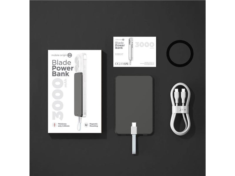 Mobile Origin Blade PowerBank 3000mAh grey Powerbank (Akku) - Grau - 3000 mAh