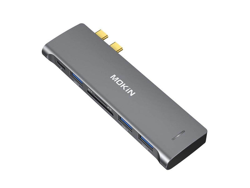 MOKiN 6-in-2 USB-C HUB for MacBook 3xUSB-A 1xUSB-C 1xSD/MicroSD (silver) USB-Hubs - 6