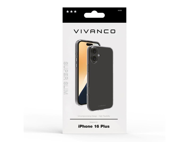 Vivanco Slim TPU Cover for iPhone 16 Plus - Clear
