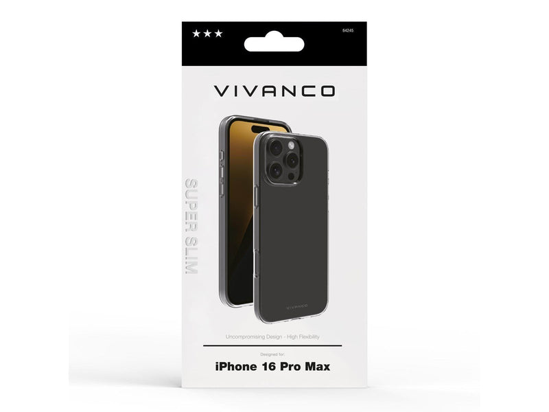 Vivanco Slim TPU Cover for iPhone 16 Pro Max - Clear