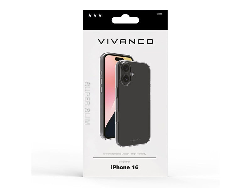 Vivanco Slim TPU Cover for iPhone 16 - Transparent