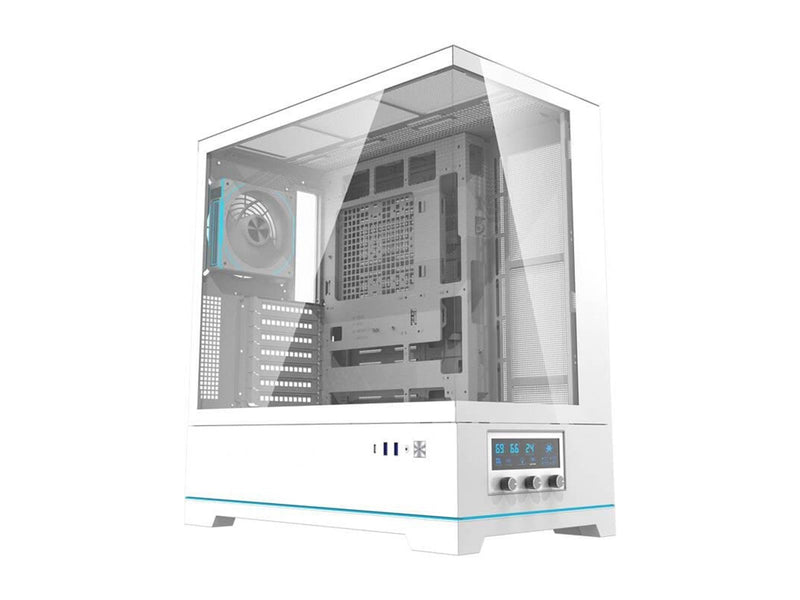 Darkflash DY451 PRO computer case with fan (white) - Gehäuse - Miditower - Weiß