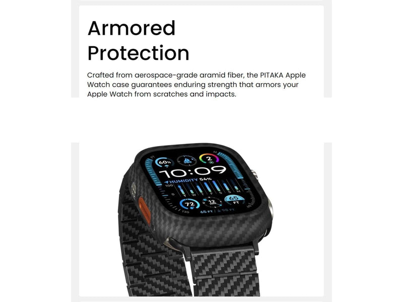 PITAKA Air case for Apple Watch 10 42 mm - black/grey