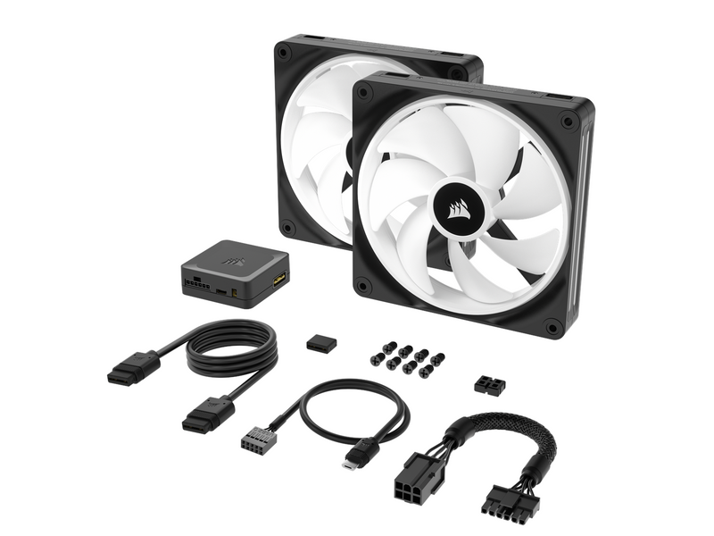 Corsair iCUE LINK QX140 RGB Starter Kit - Black - Gehäuselüfter - 140mm - Schwarz mit RGB LED - 37 dBA
