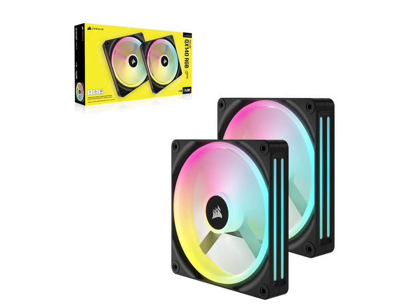 Corsair iCUE LINK QX140 RGB Starter Kit - Black - Gehäuselüfter - 140mm - Schwarz mit RGB LED - 37 dBA