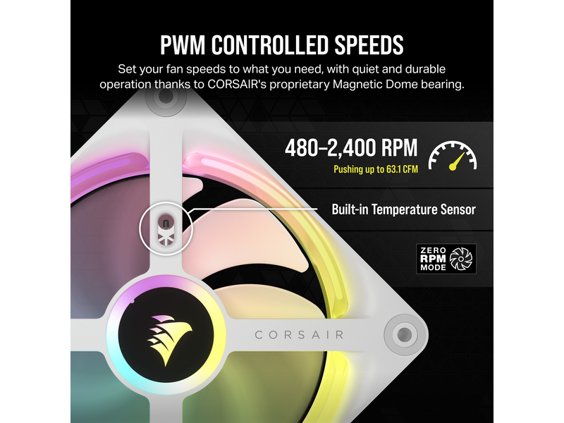 Corsair iCUE LINK QX120 RGB Expansion Fan - White - Gehäuselüfter - 120mm - Weiß mit RGB-Beleuchtung - 37 dBA