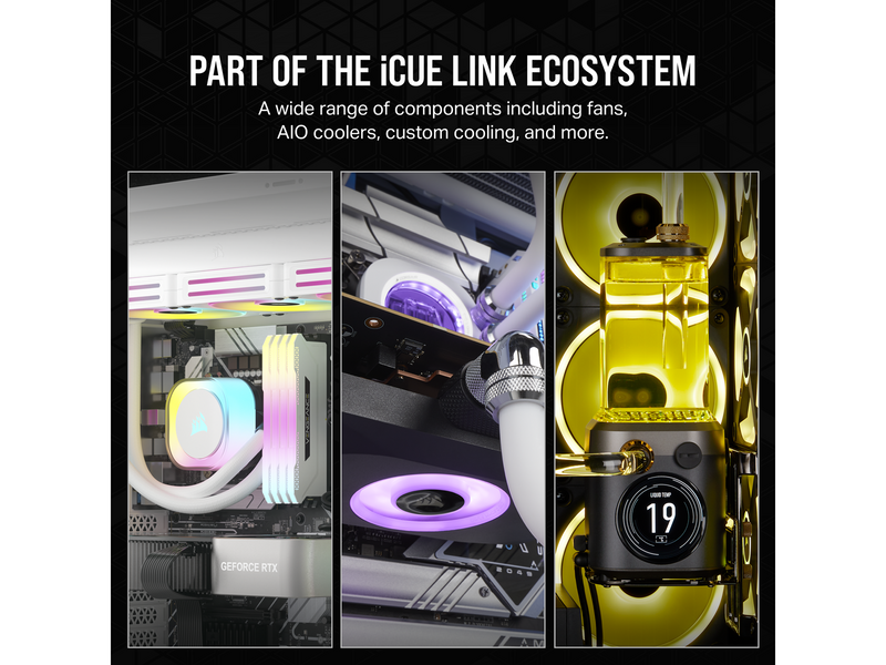 Corsair iCUE LINK QX120 RGB Expansion Fan - White - Gehäuselüfter - 120mm - Weiß mit RGB-Beleuchtung - 37 dBA