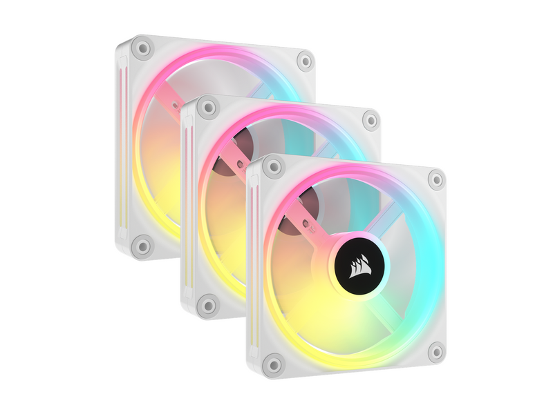 Corsair iCUE LINK QX120 RGB Starter Kit - White - Gehäuselüfter - 120mm - Weiß mit RGB-Beleuchtung - 37 dBA