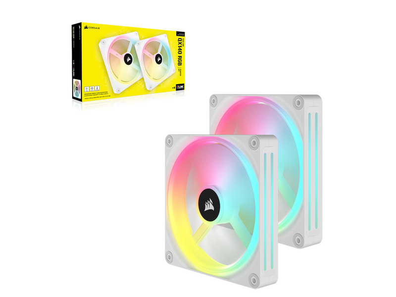 Corsair iCUE LINK QX140 RGB Starter Kit - White - Gehäuselüfter - 140mm - Weiß mit RGB-Beleuchtung - 37 dBA