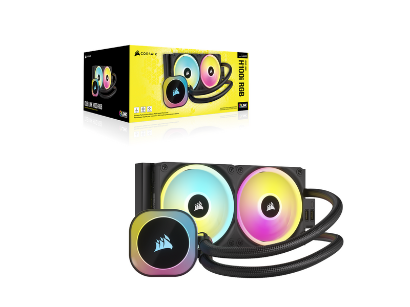 Corsair iCUE LINK H100i RGB - Black - CPU-Wasserkühlung - Max 37 dBA