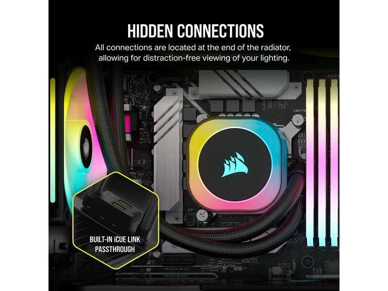 Corsair iCUE LINK H100i RGB - Black - CPU-Wasserkühlung - Max 37 dBA
