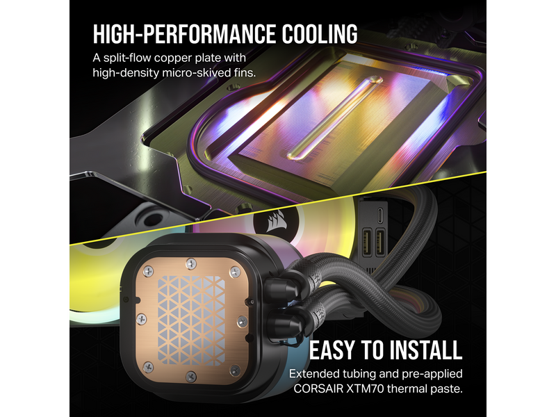 Corsair iCUE LINK H100i RGB - Black - CPU-Wasserkühlung - Max 37 dBA