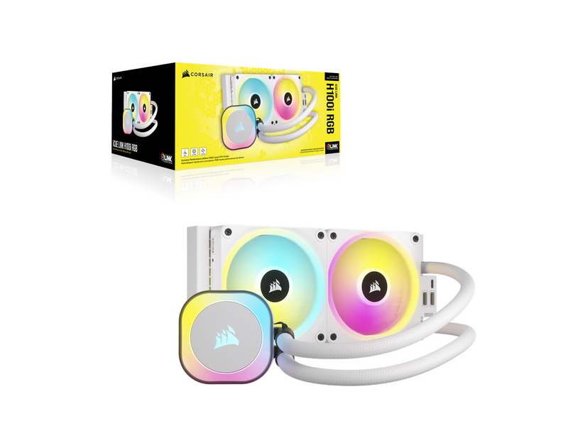 Corsair iCUE LINK H100i RGB - White - CPU-Wasserkühlung - Max 37 dBA