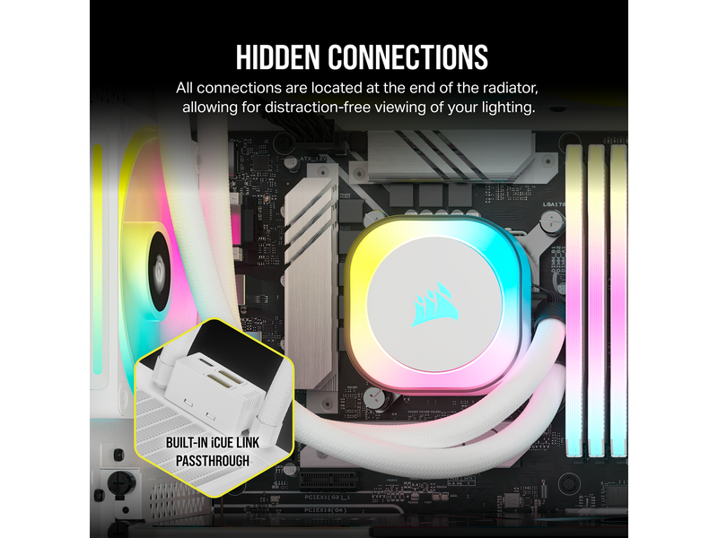 Corsair iCUE LINK H100i RGB - White - CPU-Wasserkühlung - Max 37 dBA