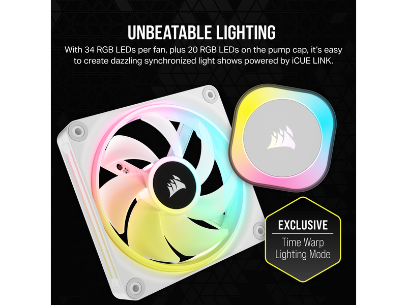 Corsair iCUE LINK H100i RGB - White - CPU-Wasserkühlung - Max 37 dBA