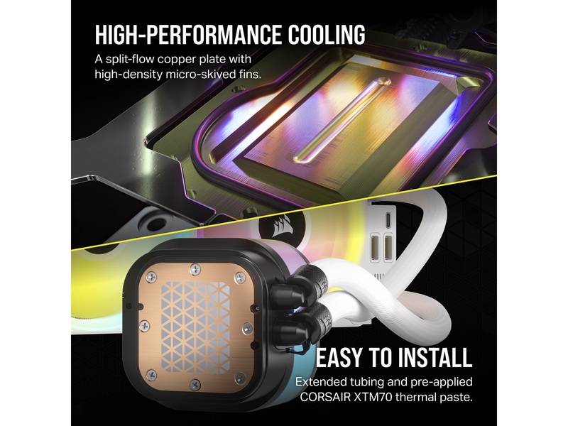 Corsair iCUE LINK H100i RGB - White - CPU-Wasserkühlung - Max 37 dBA