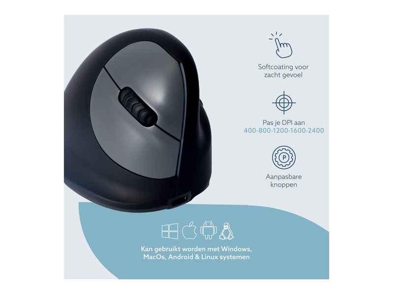 R-Go Tools R-Go HE Break - vertical mouse - small AGR certified for hand size ˂165 mm - Bluetooth 5.0 - black - Vertical mouse (