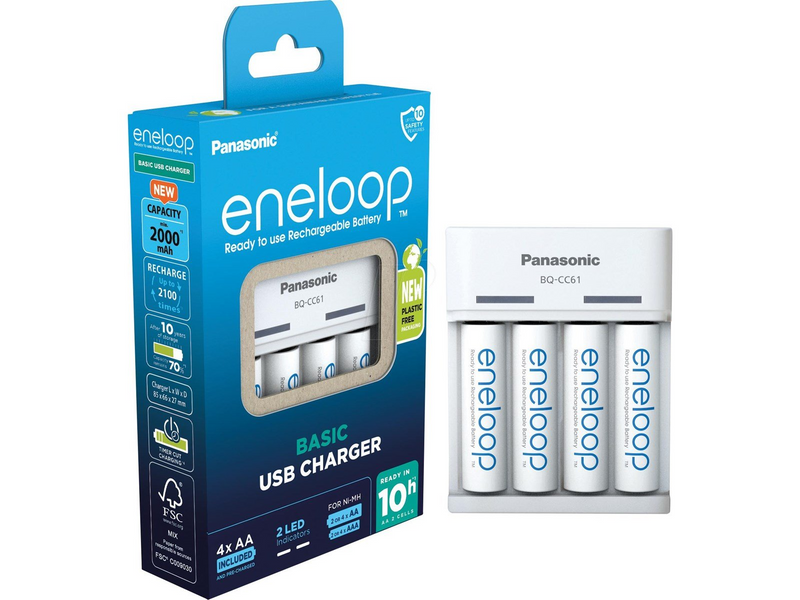 Panasonic eneloop Basic BQ-CC61 battery charger - 4 x AA type - NiMH