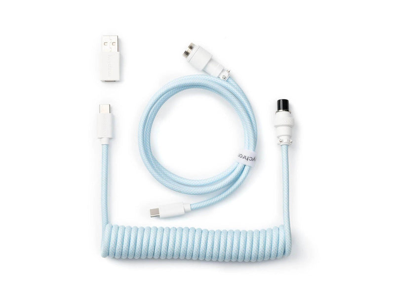 Keychron Coiled Aviator USB-C Cable Straight - Light Blue - Upgrade-Zubehör - Blau